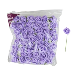 Mega Crafts - 3" EVA Rose Flower with Stem - Lavender