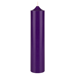 Mega Candles - 2" x 9" Unscented Round Bell Top Pillar Candle - Purple