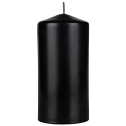 Mega Candles - 3" x 6" Unscented Domed Top Pillar Candle - Black