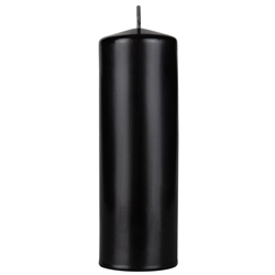 Mega Candles - 2" x 6" Unscented Domed Top Pillar Candle - Black