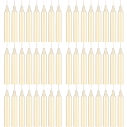 Mega Candles - 48 pcs 4" Unscented Straight Taper Candle in White Box - Ivory