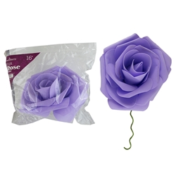 Mega Crafts - 16" EVA Rose Flower with Stem - Lavender