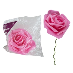 Mega Crafts - 16" EVA Rose Flower with Stem - Pink