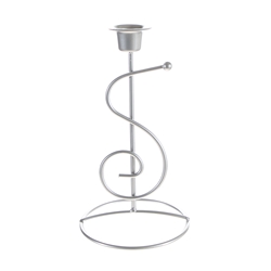 Mega Candles - Taper Metal Candle Holder - Silver