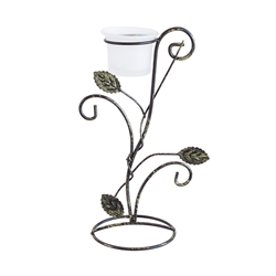 Mega Candles -Votive Leaf Metal Candle Holder - Bronze