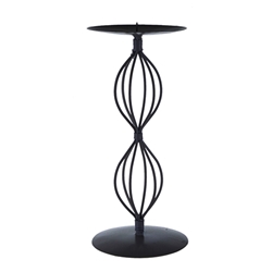 Mega Candles  - Pillar / Round Metal Candle Holder - Black