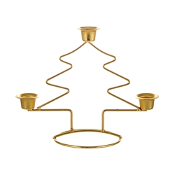 Mega Candles - Xmas Tree Taper Metal Candle Holder - Gold